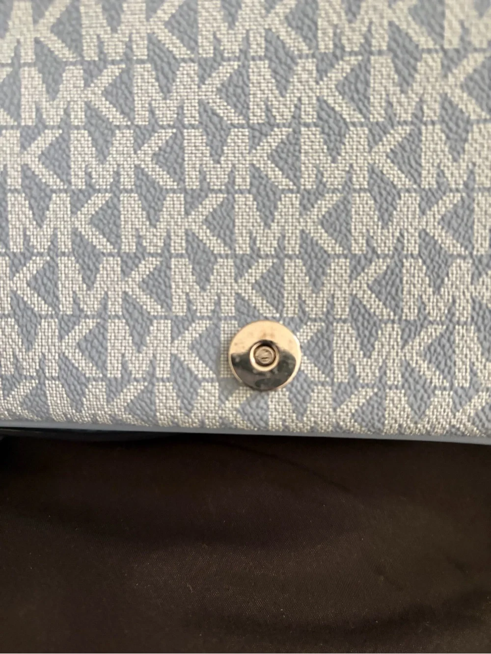 Michael Kors Blue MK Signature Crossbody Bag with Gold Hardware
